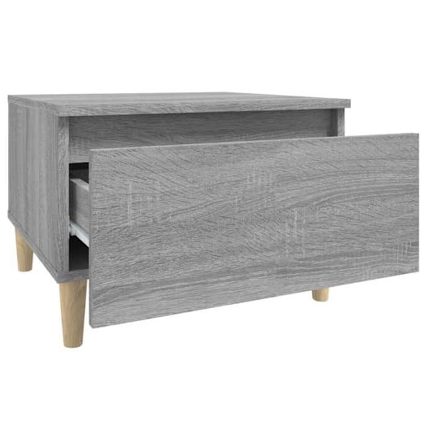 Sæt med 2 sideborde med skuffe 50 x 46 x 35 cm i grå ingeniørtræ DEC032649 kastanj
