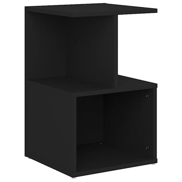 Nattduksbord med förvaringsutrymme och hylla 35 x 35 x 55 cm ingenjörsträ svart DEC034363 kastanj