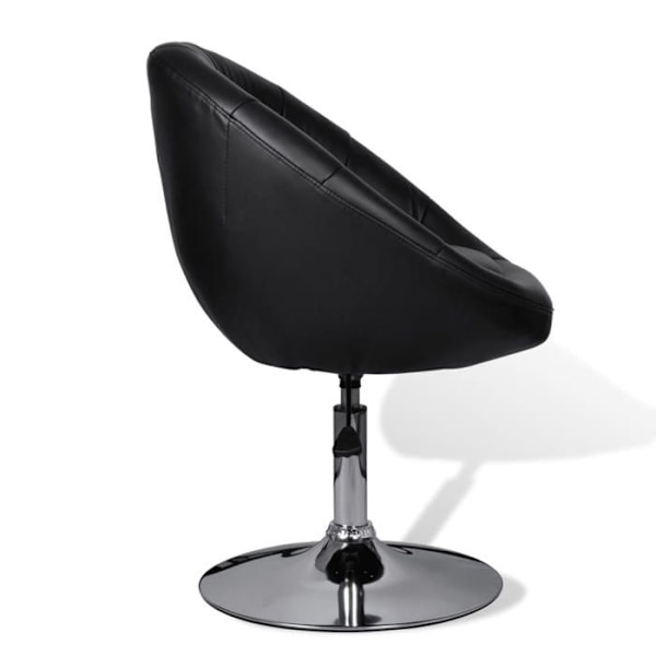 Barstol x1 loungestol justerbar højde i sort PVC og stål DEC029515 Svart