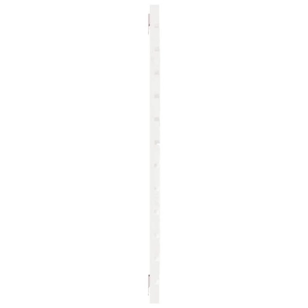 Hovedgavl til seng, soveværelse, væghængt møbel, paletstil, 126 x 3 x 91,5, massivt hvidt træ