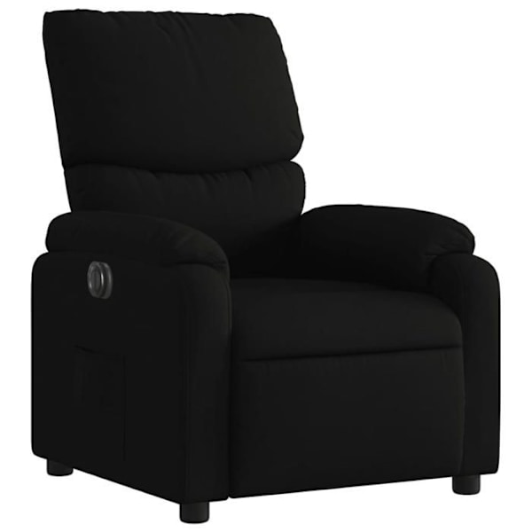 Fauteuil relax TV med elektrisk rygfaldsfunktion meget komfortabel i sort stof DEC028501 Svart