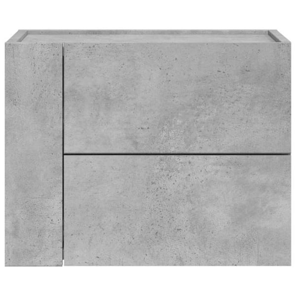 Väggmonterat nattduksbord med två lådor 45 x 30 x 35 cm grått ingenjörsträ DEC034300 kastanj