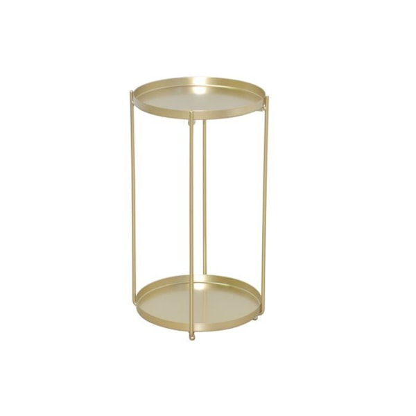 Rund Metallblomkruka Guld Höjd 46 cm Slät Yta Ø25 cm med Kant DEC050080 Metall