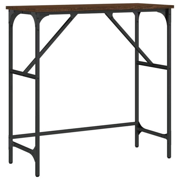 Funktionsdygtig indgangsbordskonsole i stil 75 x 32 x 75 cm af ingeniørtræ og metal DEC031881 kastanj