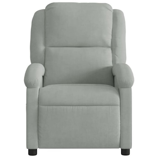 Fauteuil relax TV med komfortabel polstring og manuel vippefunktion i lys grå fløjl DEC027922 Grå