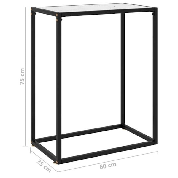 Bordkonsol til indgangsfunktion med stil 60 x 35 x 75 cm, hærdet glas med hvid overflade og stål DEC031709 Vit