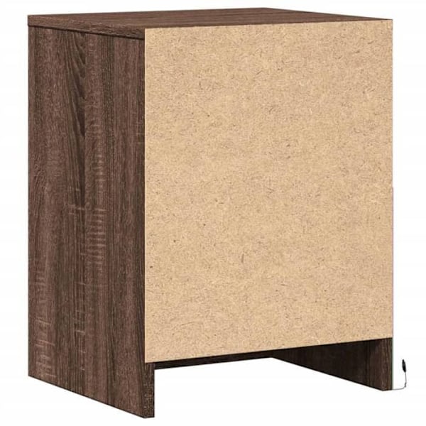 Sæt af 2 natbord med skuffer og LED 38 x 34 x 50 cm i brun ingenieurswood DEC032843 kastanj