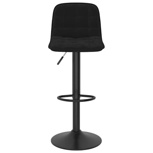 Barstol x1 moderne høj stol i velour og sort stål DEC029529 Svart