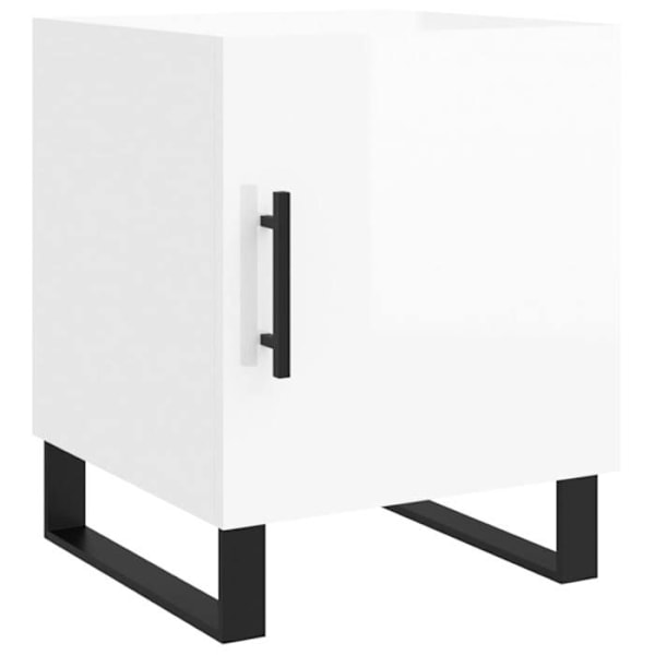 Nattested med skuffe og dør 40 x 40 x 50 cm hvid højglans ingeniørtræ DEC033490 Vit