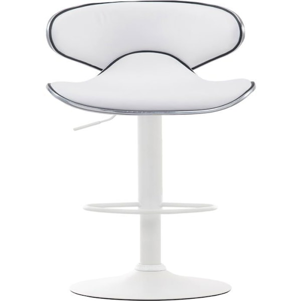 Barstole - Décoshop26 - Sæt af 2 - Moderne design - Højdejusterbar - 360° roterende Vit