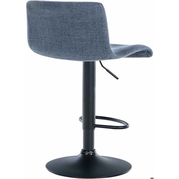 Barstol x1 enkel design med blåt stoffodstøtte, sorte metalben 10_0004555 Blå