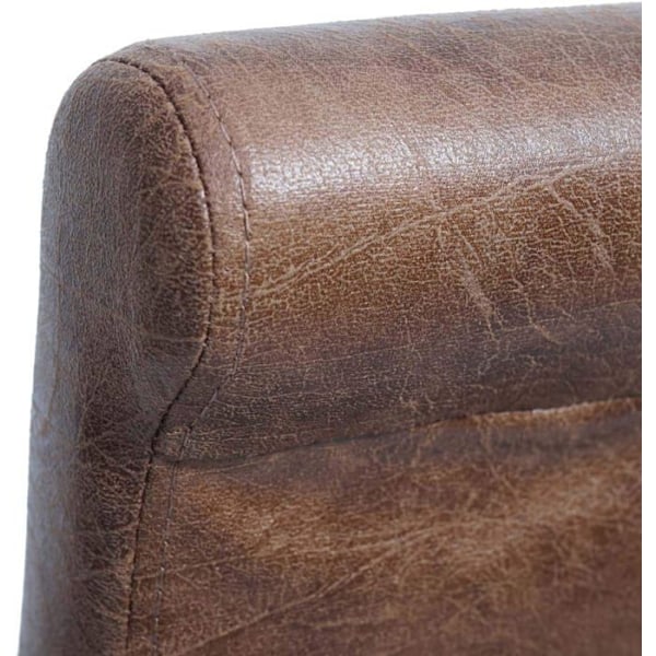 Sæt med 2 barstole i syntetisk materiale med velourlook, gammelbrune med lyse ben