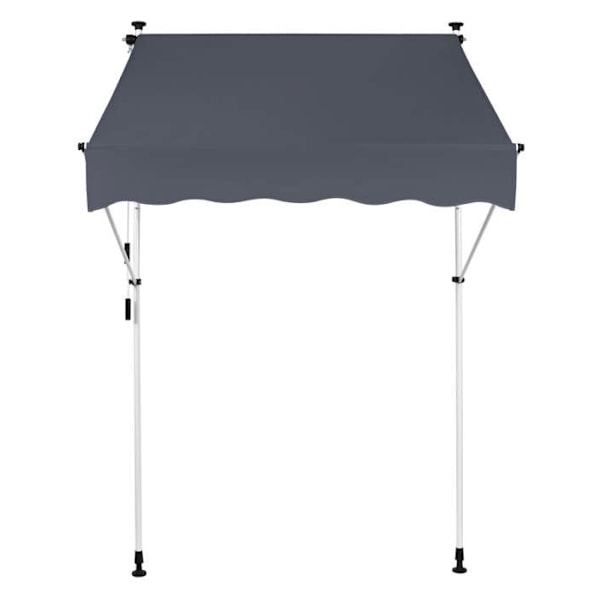 Butik terrasse med clipsmarkise og justerbar fod, installation uden boring, bredde 400 cm, stålrør, antracitstof 10_ Guld