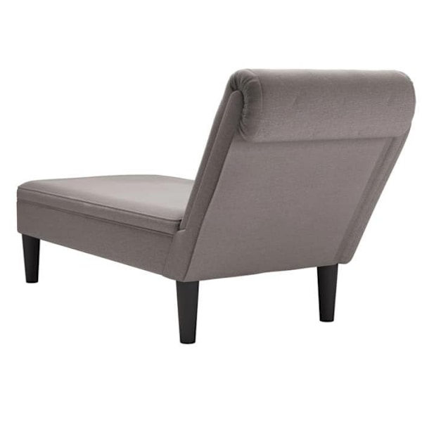 Meridienne chaise longue til indendørs brug med pude og højre armlæn i taupe stof DEC026264 Mol