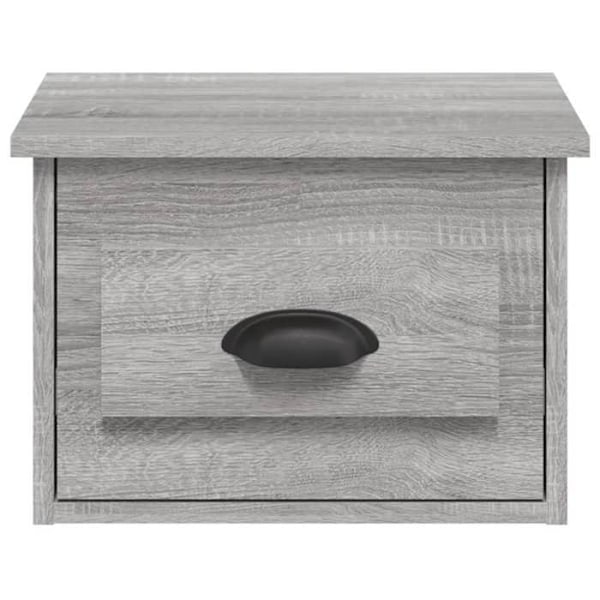 Væghængt natbord med skuffe 41,5 x 36 x 28 cm i grå ingeniørtræ DEC034330 kastanj