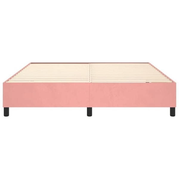 Sommier - TDL - 200x200 cm - Sametti vaaleanpunainen - 2 paikkaa - Toimitetaan koottuna Rosa