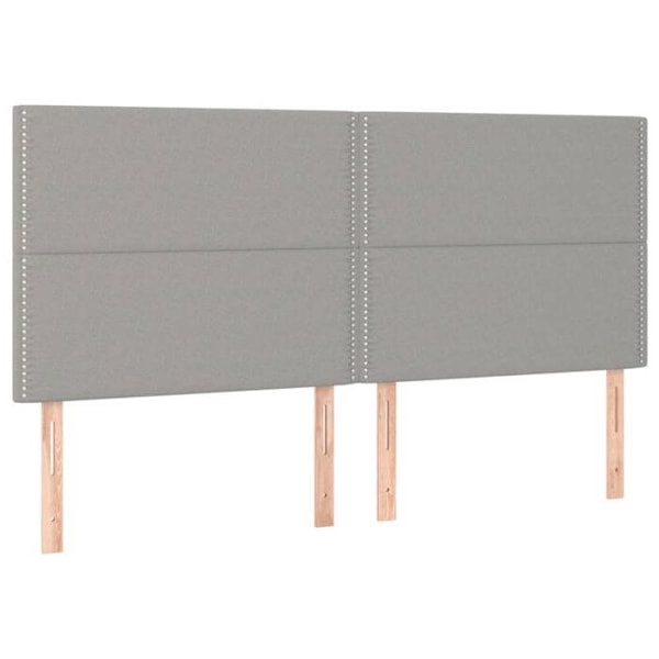 Hovedgærde til soveværelse med 4 dele 90 x 5 x 78/88 cm lys gråt stof TDL0206025 Grå