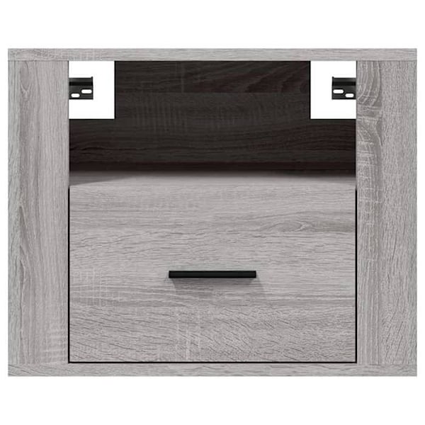 Yhdisteessä 2 seinäsyvennys yöpöytää laatikolla ja lokeroilla 50 x 36 x 40 cm insinööripuusta harmaa DEC036117 kastanj