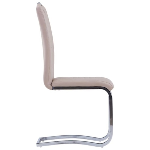 Sæt med 4 moderne kantine-stole i syntetisk cappuccino design.