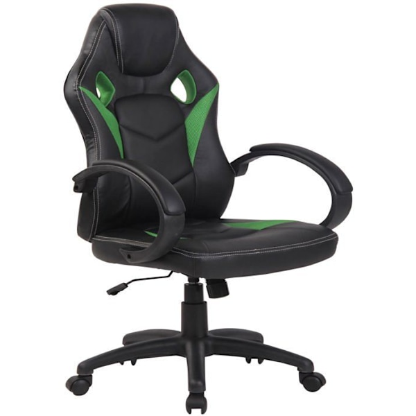Ergonomisk gaming kontorstol i grøn PVC og plastik 10_0002759 Guld