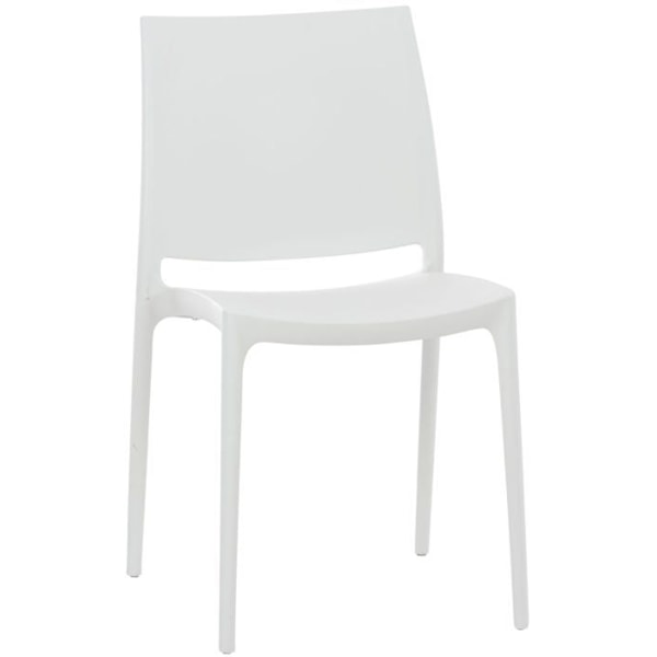 Hvid plast have stol med enkelt design, stabelbar