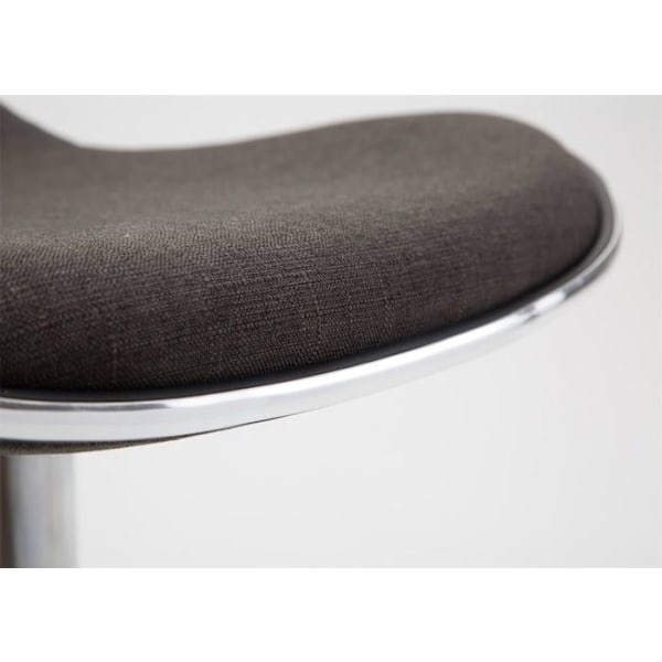 Sæt med 2 barstole med ergonomisk sæde i mørkegrå stof og fod i metaltrompet 10_0004410 Grå