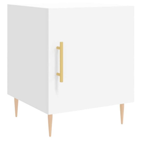 Sæt af 2 natborde med rum med dør 40 x 40 x 50 cm engineering træ hvid DEC034963 Vit