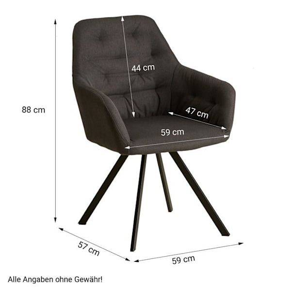 Matsalsstol vardagsrum med bekvämt fodral i anthracite-färg.