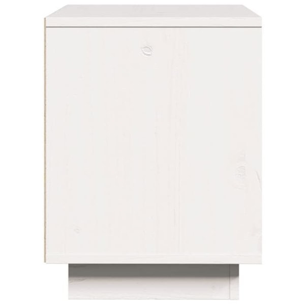 Natbord med skuffe med låg 40 x 30 x 40 cm hvidt fyrretræ DEC033336 Vit