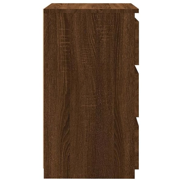 Förpackning med 2 nattduksbord med 3 lådor 40 x 35 x 62,5 cm ingenjörsträ brun DEC035843 kastanj