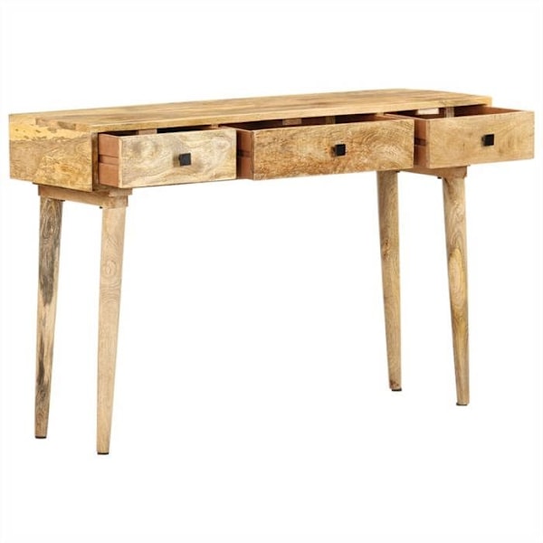 Moderne entrekonsol møbel sidebord med skuffer 115 x 35 x 76 cm mango træ DEC031539 kastanj