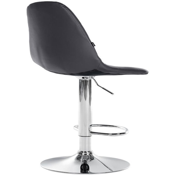 Barstol x1 med justerbar fodstøtte, drejelig, sort PVC sæde, forkromet metalramme 10_0004826 Metall