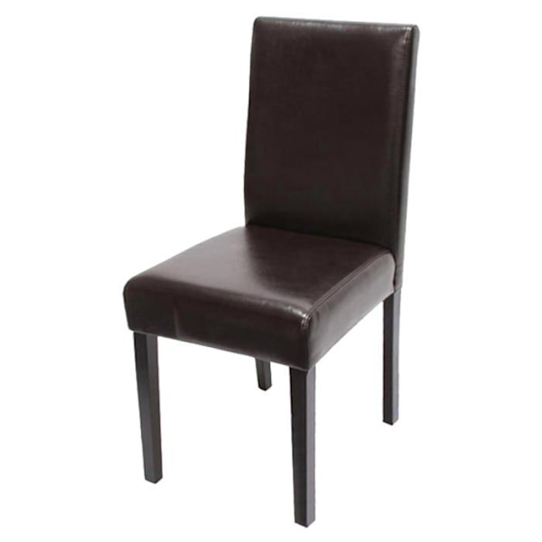 Matsalsstol köksstol i syntetiskt brunt med mörka träben modern design