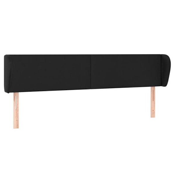 Hovedgavl til seng med sidemåtte 163 x 23 x 78/88 syntetisk sort