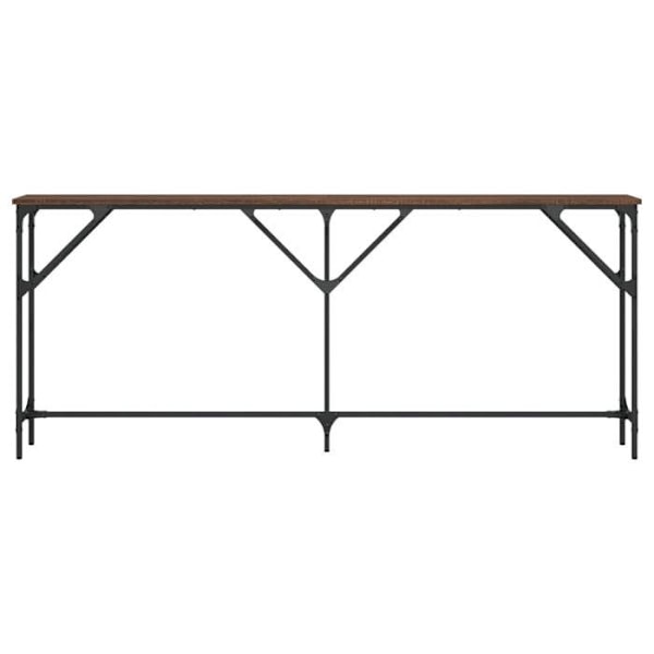Konsolbord praktiskt för en organiserad entré 180 x 23 x 75 cm ingenjörsträ och metall DEC031866 kastanj