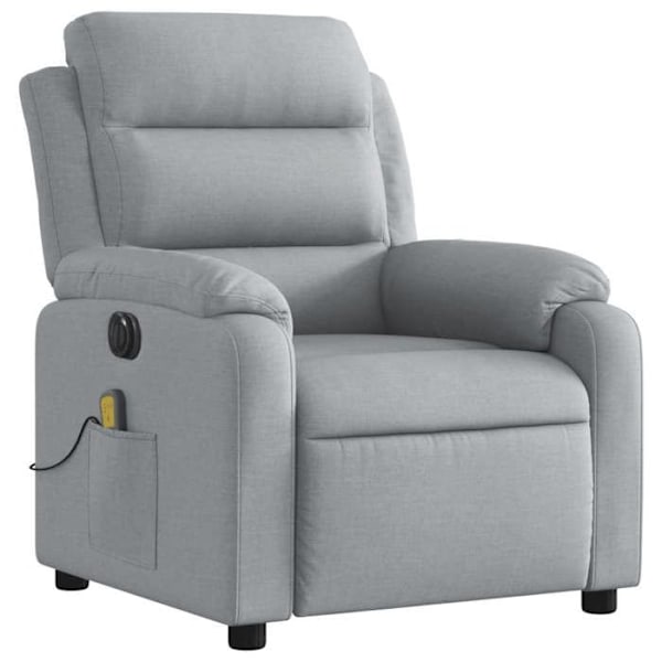 TV-recliner med massagefunktion, elektriskt, i ljusgrått tyg DEC027161 Grå