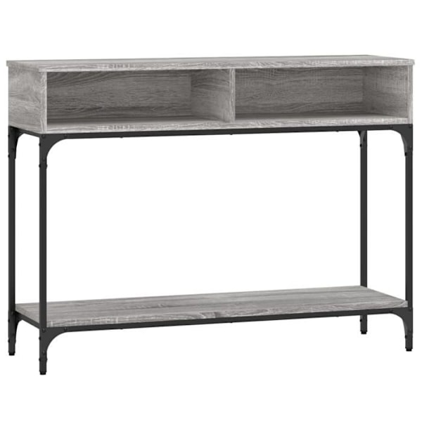 Praktisk konsolbord med fack för en organiserad hall 100 x 30,5 x 75 cm grått ingenjörsträ och metall kastanj