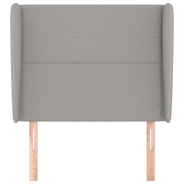 Hovedgærde til soveværelse møbel med sidekant 103 x 23 x 118/128 cm lysegrå stof TDL0205301 Grå