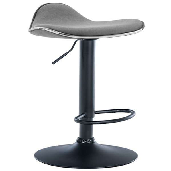 Barstol x1 ergonomisk sæde i lys gråt stof, sort metal trompetfod 10_0005392 Grå