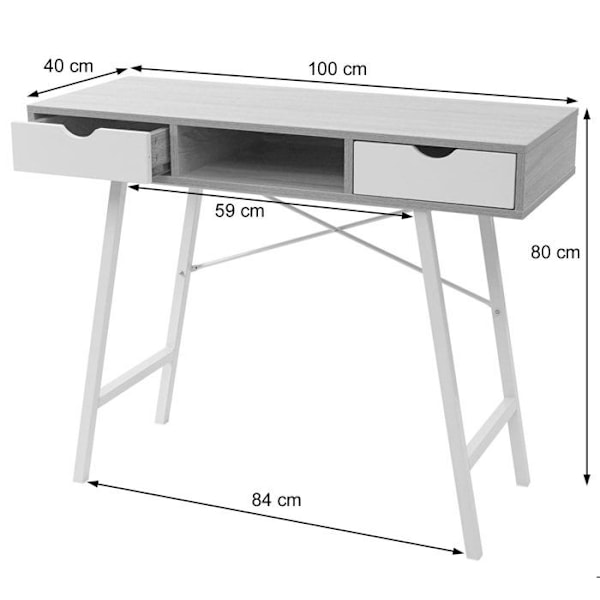 Konsolbord skrivbord bordsförlängning FSC 100 certifierad 100 x 40 vit