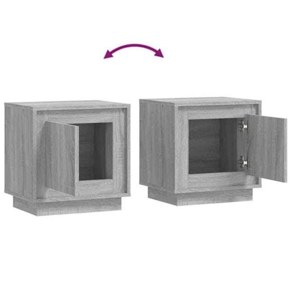 Yöpöytä suljettavalla osastolla 44 x 35 x 45 cm harmaata engineered puuta DEC034667 kastanj