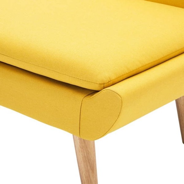 Design og moderne loungestol uden armlæn i gul stof DEC028673 Gul
