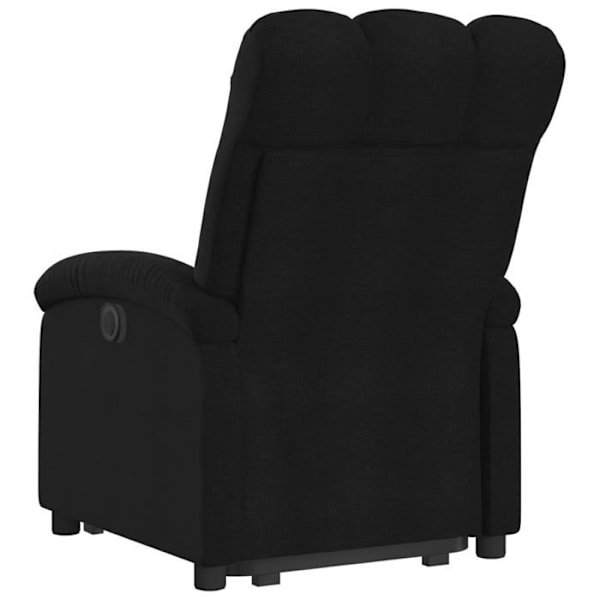 Fauteuil relax TV polstring komfortabel elektrisk løftefunktion i sort stof DEC028110 Svart