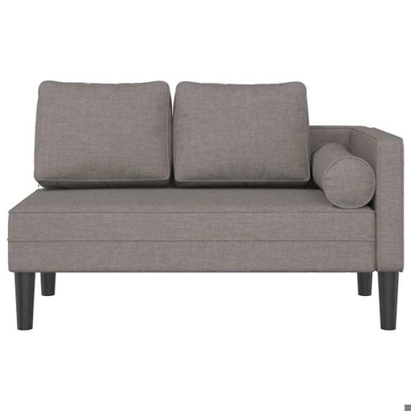 Meridienne chaise longue soffa för inomhus med kuddar taupe tyg taupe DEC026102 Mol