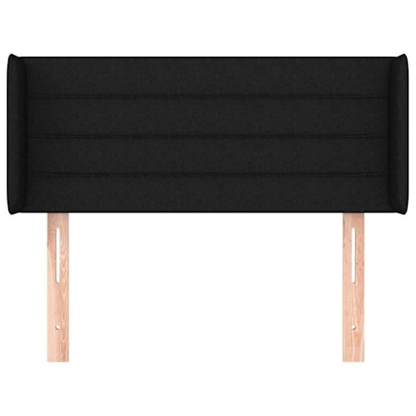 Hovedgærde til soveværelse med sidekant 83 x 16 x 78/88 sort stof