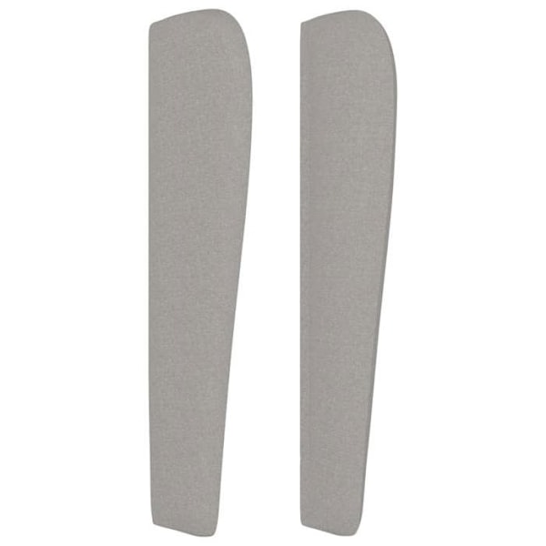 Hovedgærdet til seng med sidemusser til soveværelse møbel 203 x 23 x 118/128 cm lys grå stof TDL0205169 Grå