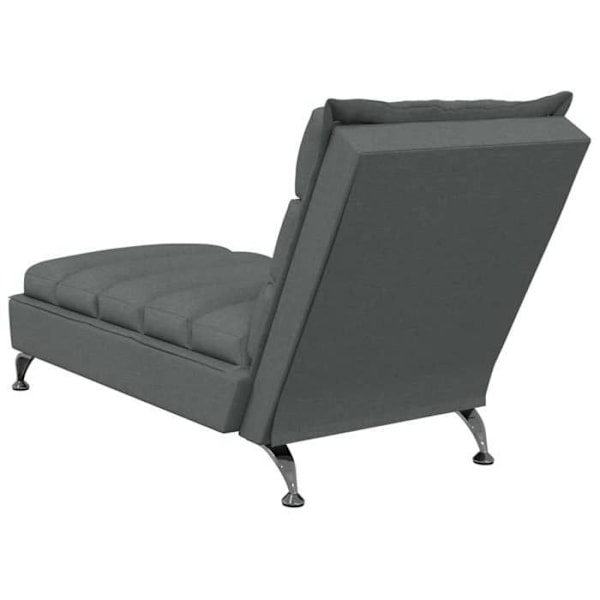 Meridienne chaise longue för inomhusbruk med kuddar i mörkgrått tyg DEC026077 Grå