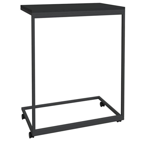 C-formet sidebord på hjul 55 x 35 x 70 cm sort ingeniørtræ DEC031299 kastanj