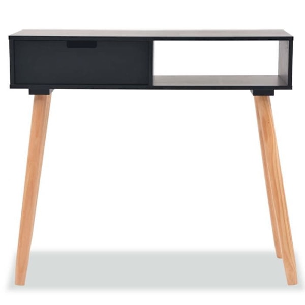 Modern entré console furniture with drawer 80 x 30 x 72 cm MDF black DEC031738 Svart
