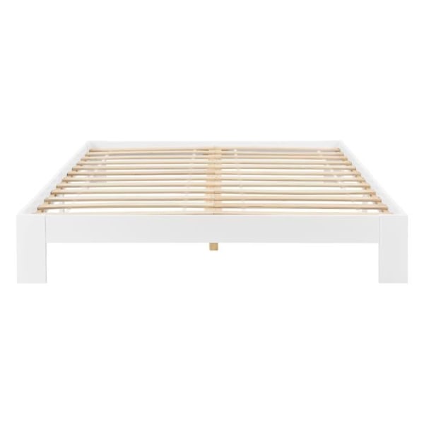 160 x 200 sängynrunko kahden hengen valkoisesta männystä lamelleilla